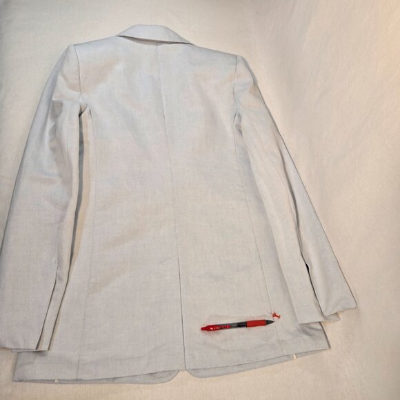 BANANA REPUBLIC Office Sirencore Light Blue Linen Long & Lean Blazer Size 10. - Picture 4 of 16